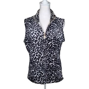 Mob Wife Charter Club Women's Leopard Print Vest, Sz M